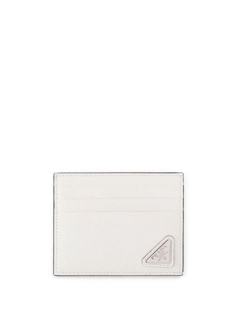 White Saffiano Leather Card Holder 